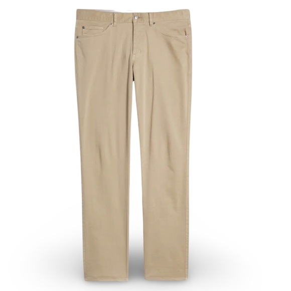 Peter Millar Ultimate 5-Pocket Straight Leg Sateen Pants Beige / Khaki - Picture 4 of 14